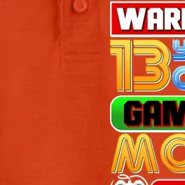 Warning 13 Year Old In Gaming Mode Birthday Dry Zone Grid Performance Polo