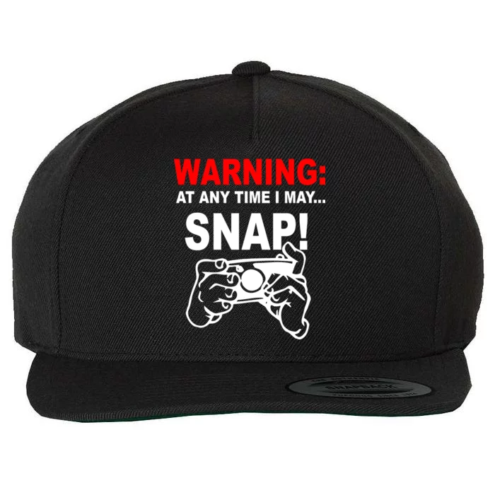 Warning At Any Time I May SNAP Wool Snapback Cap