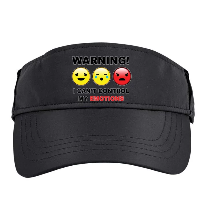 Warning Can't Control Emotions Emoji Face Adult Drive Performance Visor