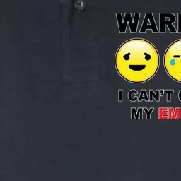 Warning Can't Control Emotions Emoji Face Softstyle Adult Sport Polo