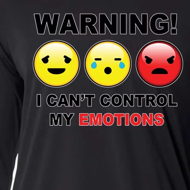 Warning Can't Control Emotions Emoji Face Cooling Performance Long Sleeve Crew