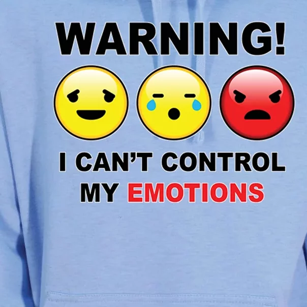 Warning Can't Control Emotions Emoji Face Unisex Surf Hoodie