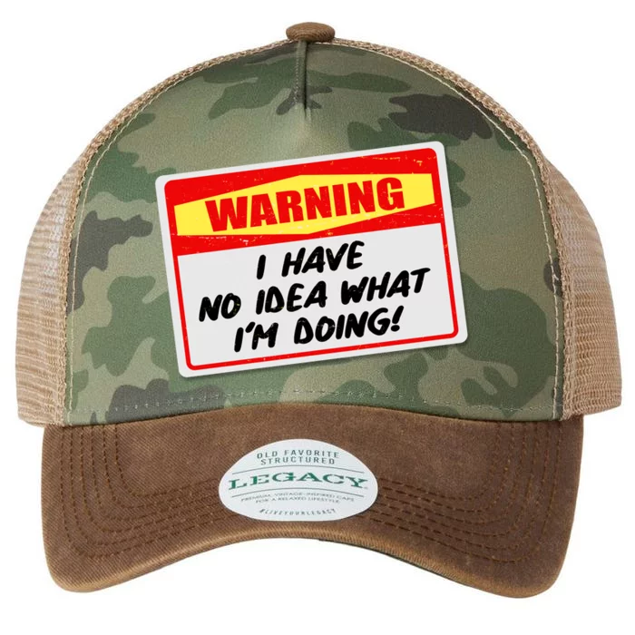 Warning I Have No Idea What I'm Doing Tag Sticker Legacy Tie Dye Trucker Hat