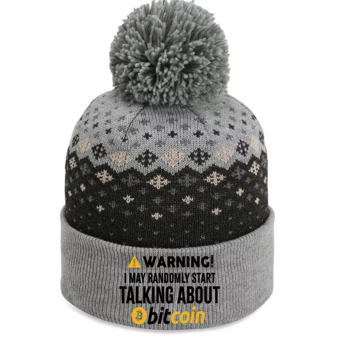 Warning I May Randomly Start Talking About Bitcoin The Baniff Cuffed Pom Beanie