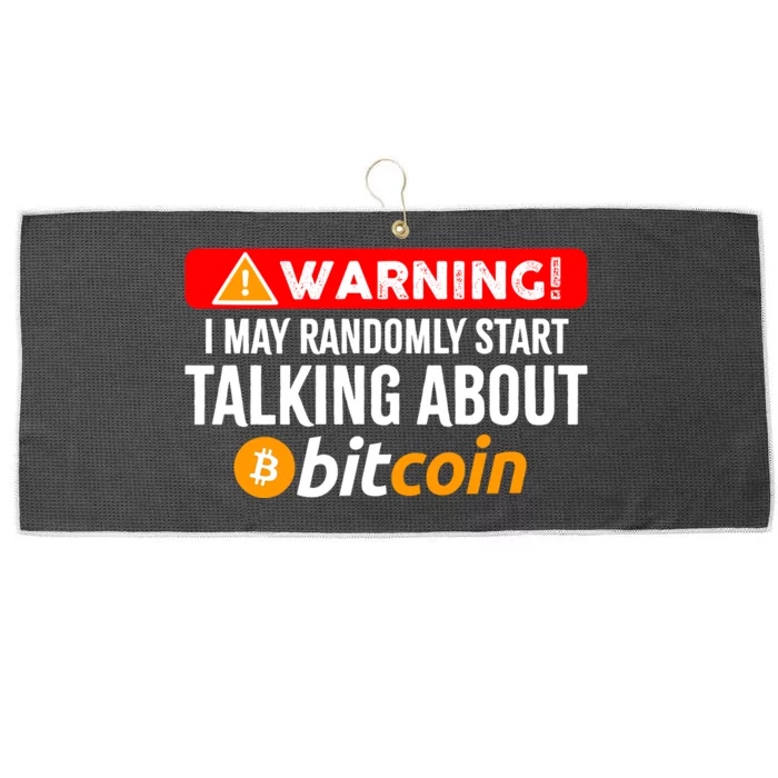 Warning I May Start Talking About Bitcoin Funny Crypto Large Microfiber Waffle Golf Towel