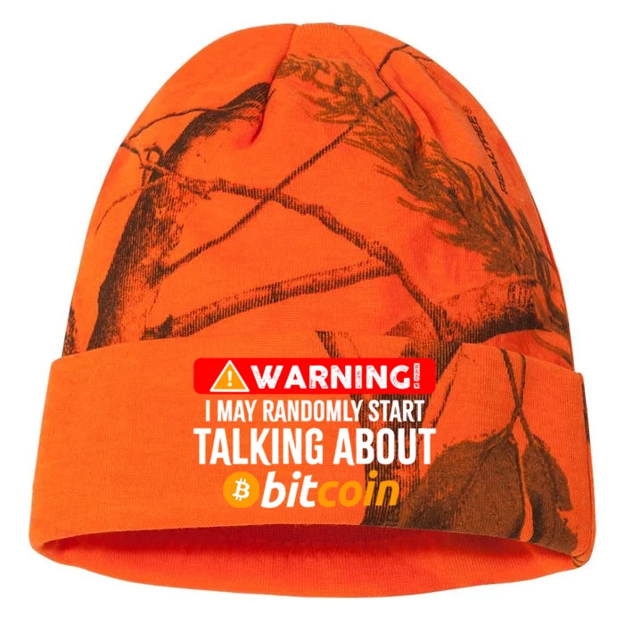 Warning I May Start Talking About Bitcoin Funny Crypto Kati - 12in Camo Beanie