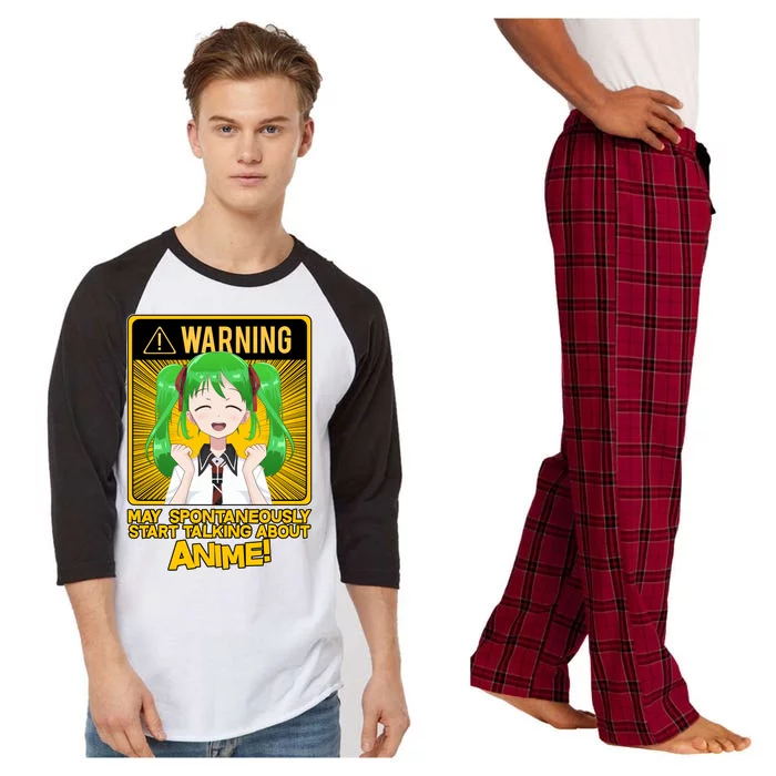 Warning May Spontaneously Start Talking About Anime Raglan Sleeve Pajama Set