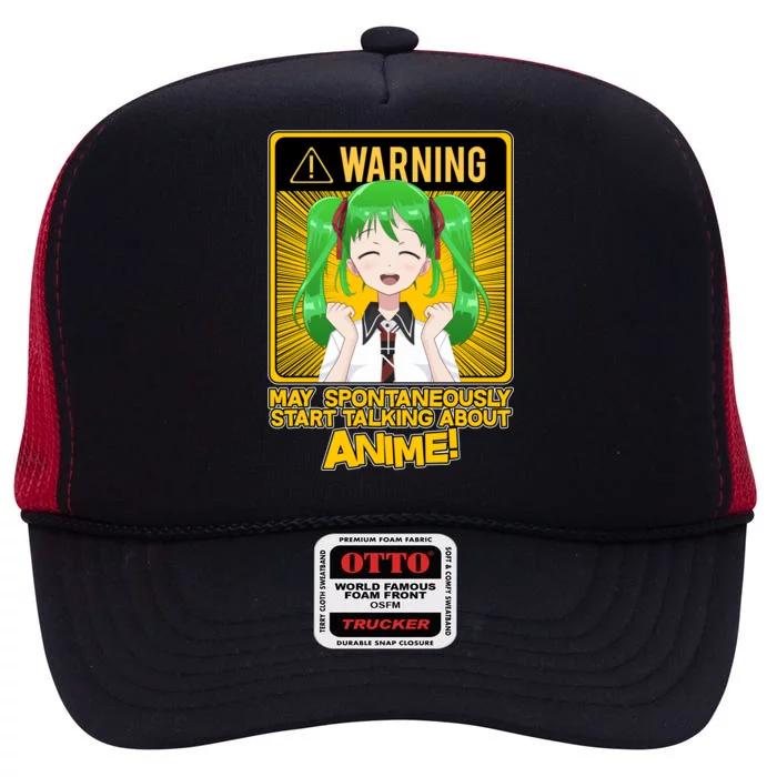 Warning May Spontaneously Start Talking About Anime High Crown Mesh Trucker Hat