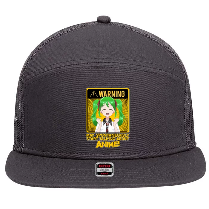 Warning May Spontaneously Start Talking About Anime 7 Panel Mesh Trucker Snapback Hat