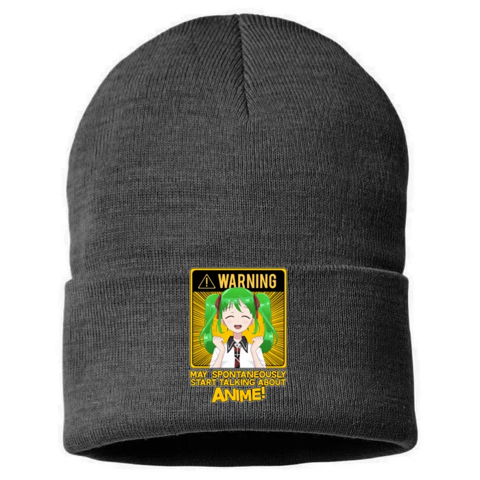 Warning May Spontaneously Start Talking About Anime Sustainable Knit Beanie