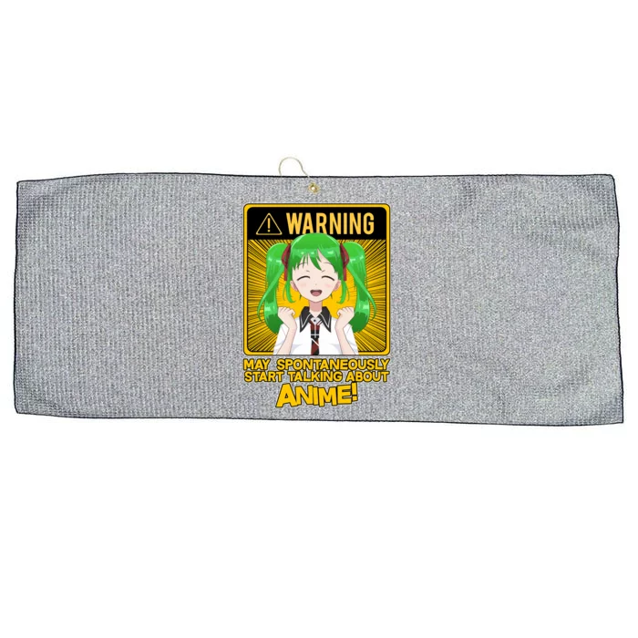 Warning May Spontaneously Start Talking About Anime Large Microfiber Waffle Golf Towel