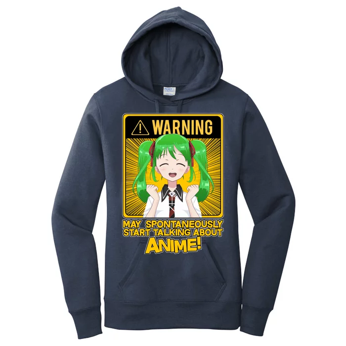 Warning May Spontaneously Start Talking About Anime Women's Pullover Hoodie