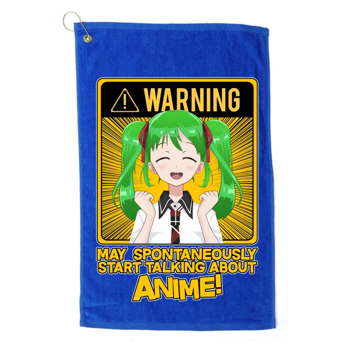 Warning May Spontaneously Start Talking About Anime Platinum Collection Golf Towel