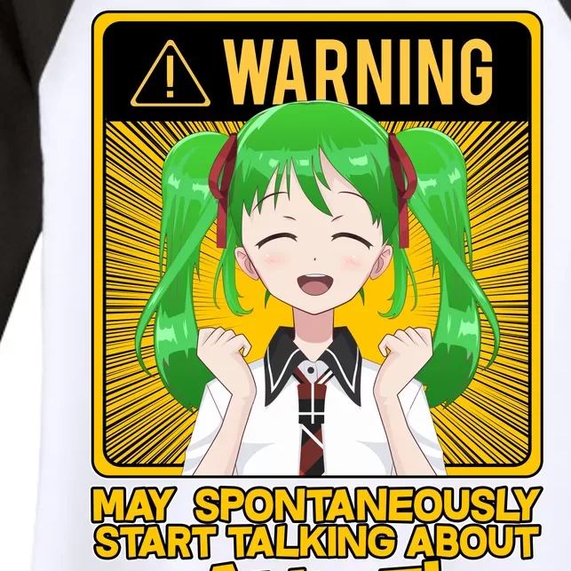 Warning May Spontaneously Start Talking About Anime Women's Tri-Blend 3/4-Sleeve Raglan Shirt