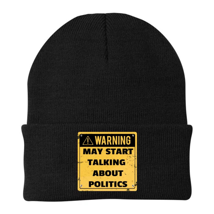 Warning May Start Talking About Politics Knit Cap Winter Beanie