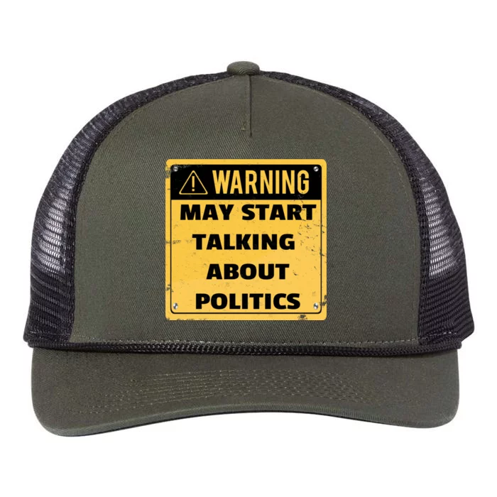 Warning May Start Talking About Politics Retro Rope Trucker Hat Cap