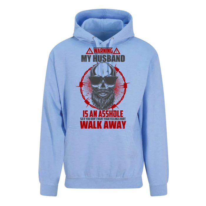 Warning My Husband Is An Asshole Walk Away Unisex Surf Hoodie