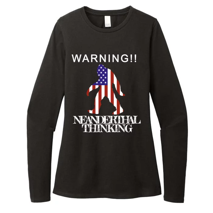 Warning Neanderthal Thinking Bigfoot Womens CVC Long Sleeve Shirt