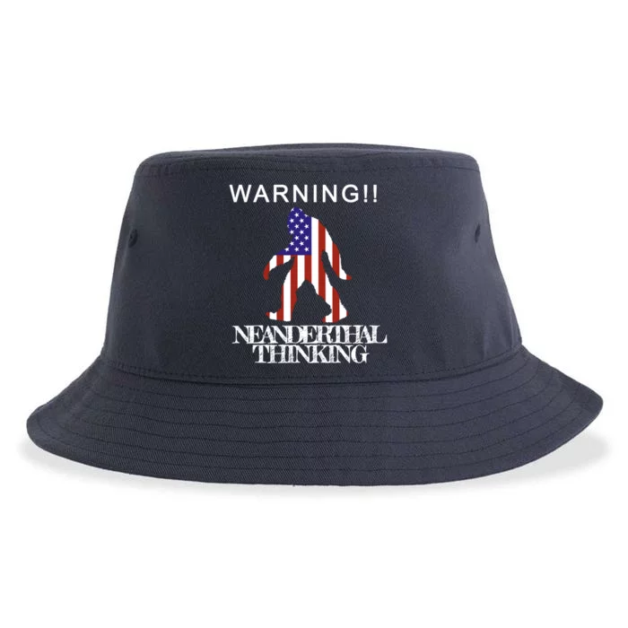 Warning Neanderthal Thinking Bigfoot Sustainable Bucket Hat