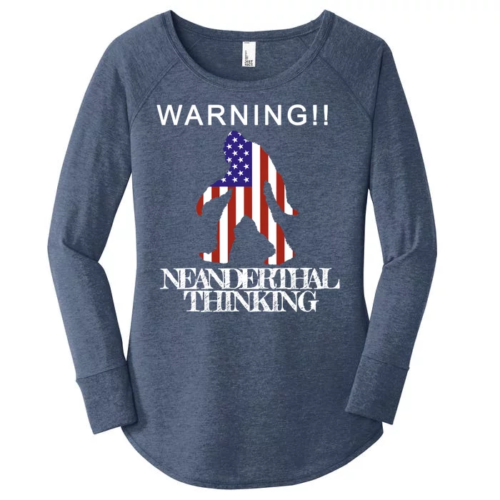 Warning Neanderthal Thinking Bigfoot Women's Perfect Tri Tunic Long Sleeve Shirt