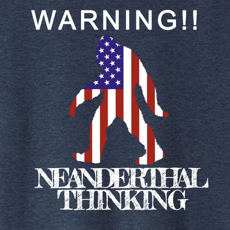 Warning Neanderthal Thinking Bigfoot Women's Crop Top Tee