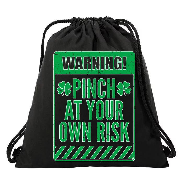 Warning Pinch At Your Own Risk Drawstring Bag