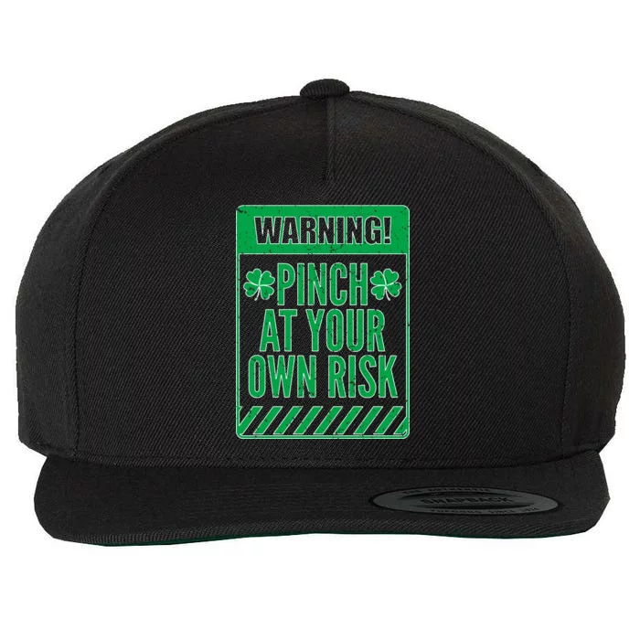 Warning Pinch At Your Own Risk Wool Snapback Cap