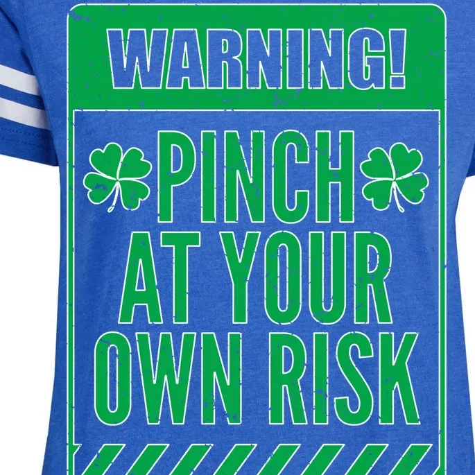 Warning Pinch At Your Own Risk Enza Ladies Jersey Football T-Shirt