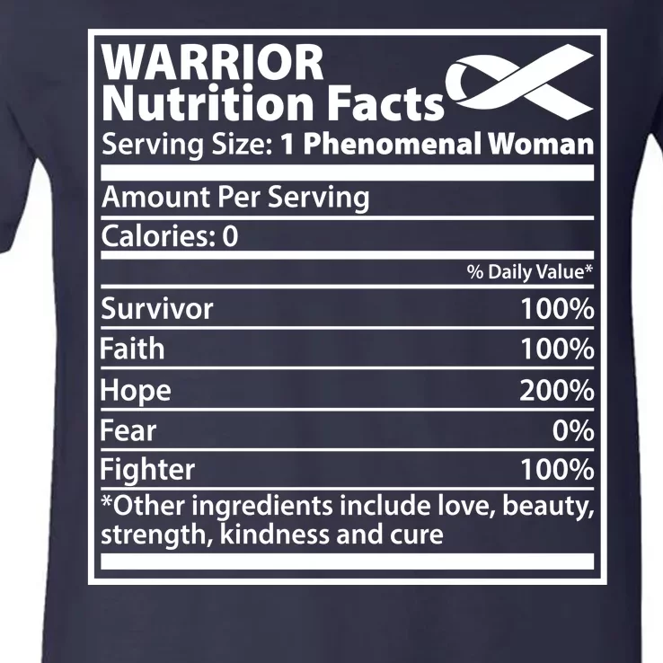 Warrior Nutrition Facts Serving Size 1 Phenomenal Woman V-Neck T-Shirt