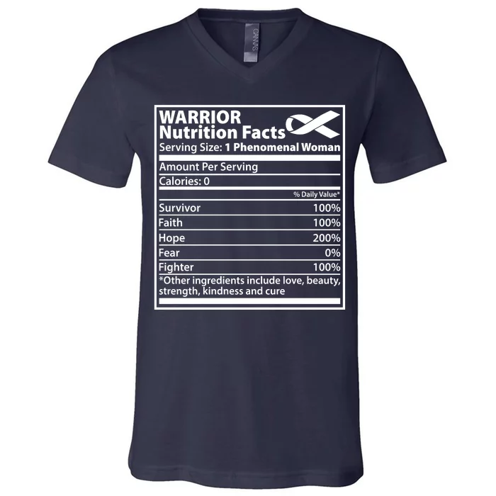 Warrior Nutrition Facts Serving Size 1 Phenomenal Woman V-Neck T-Shirt