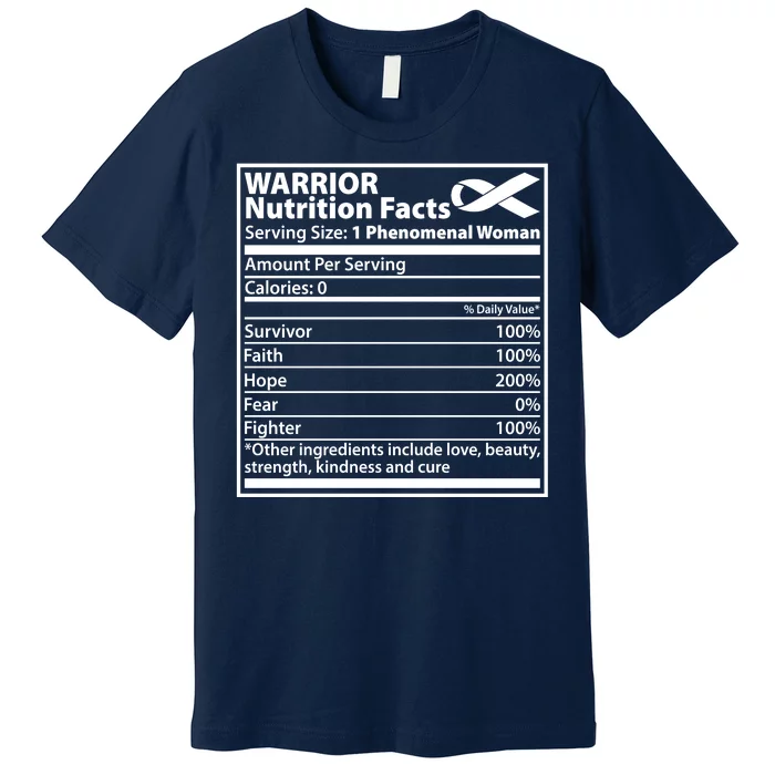 Warrior Nutrition Facts Serving Size 1 Phenomenal Woman Premium T-Shirt