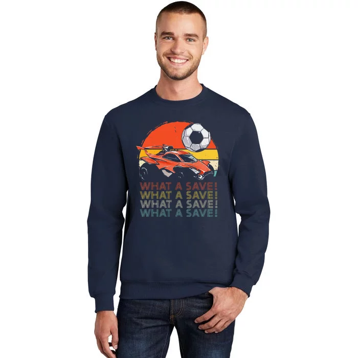 What a save Vintage Retro Rocket Soccer Car Tall Sweatshirt