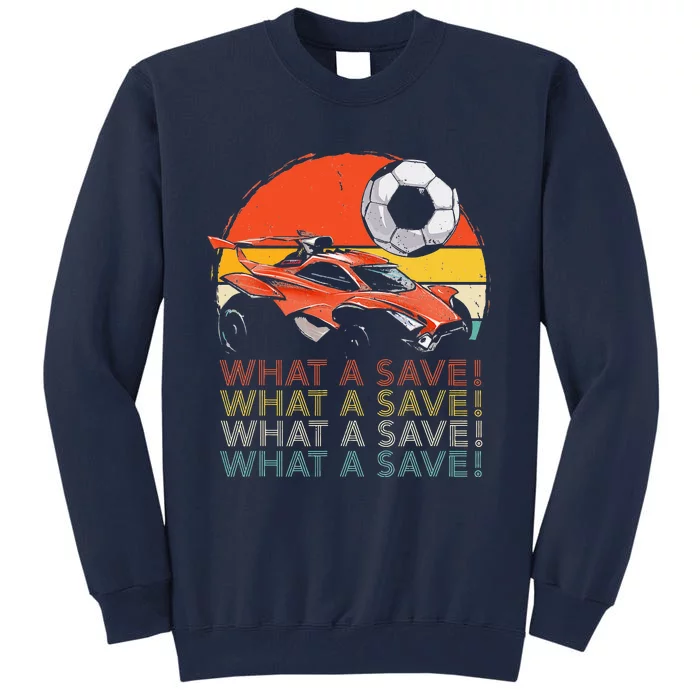 What a save Vintage Retro Rocket Soccer Car Tall Sweatshirt