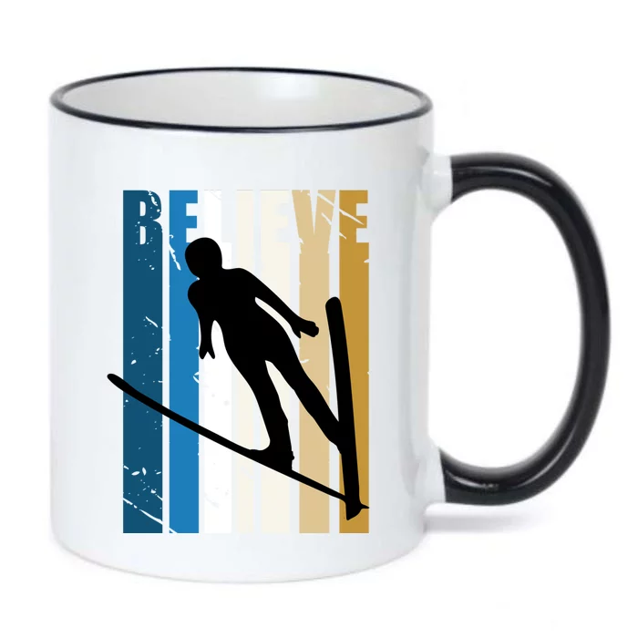 Wo Alpine Ski Jump Jumping Female Skier Skiing Cool Gift Black Color Changing Mug