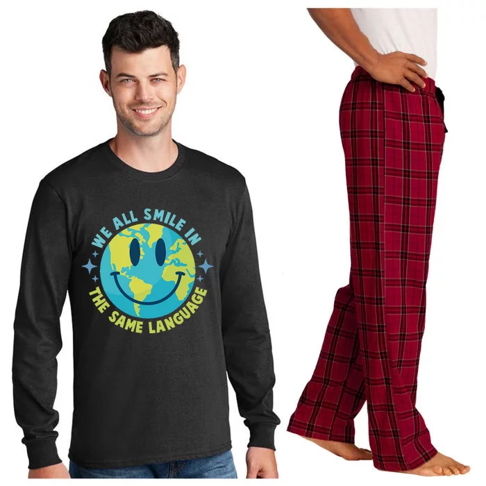 We All Smile In The Same Language Funny Esl Teacher Long Sleeve Pajama Set