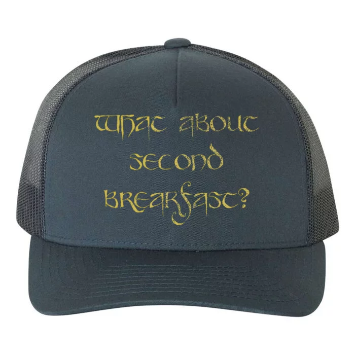 What About Second Breakfast Gold Yupoong Adult 5-Panel Trucker Hat