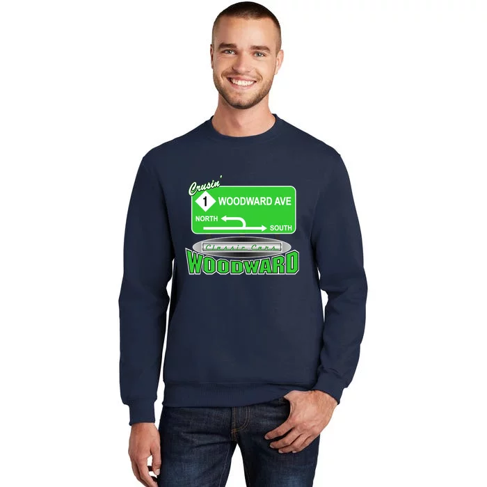 Woodward Ave Street Sign Tall Sweatshirt