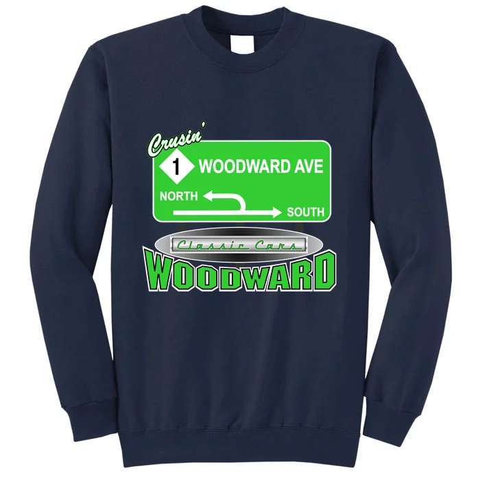 Woodward Ave Street Sign Tall Sweatshirt