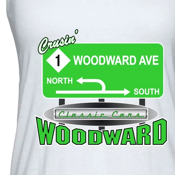 Woodward Ave Street Sign Ladies Essential Flowy Tank