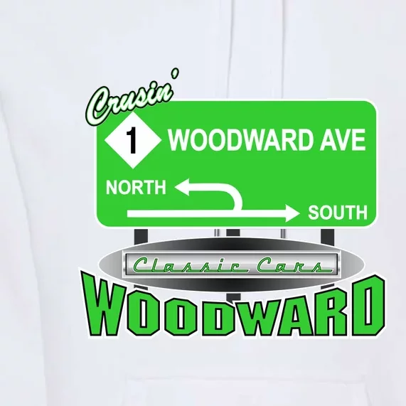 Woodward Ave Street Sign Premium Hoodie