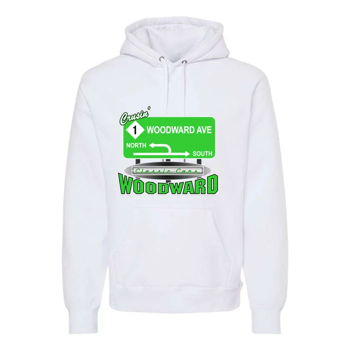 Woodward Ave Street Sign Premium Hoodie