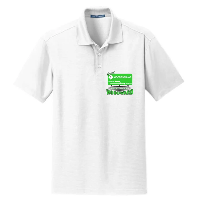 Woodward Ave Street Sign Dry Zone Grid Performance Polo