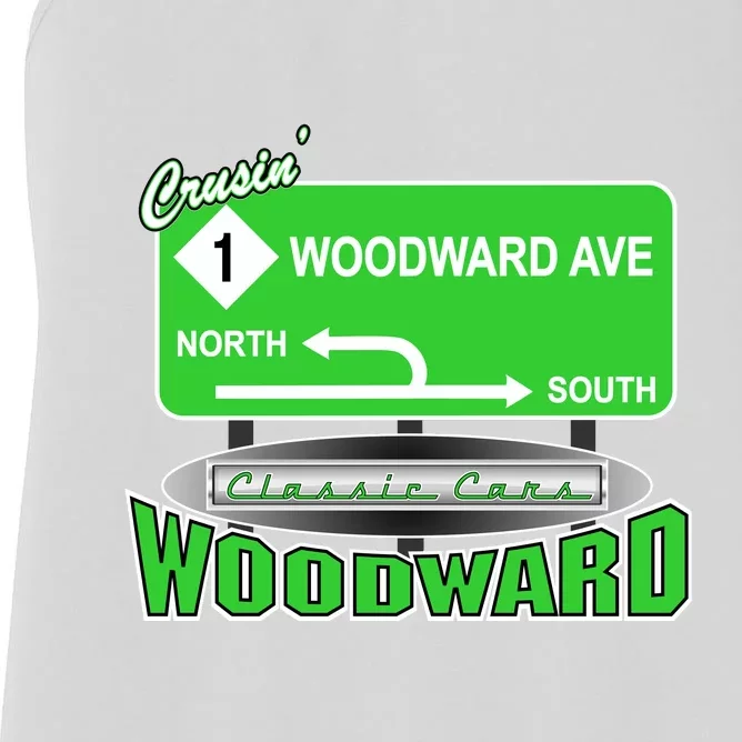 Woodward Ave Street Sign Women's Racerback Tank