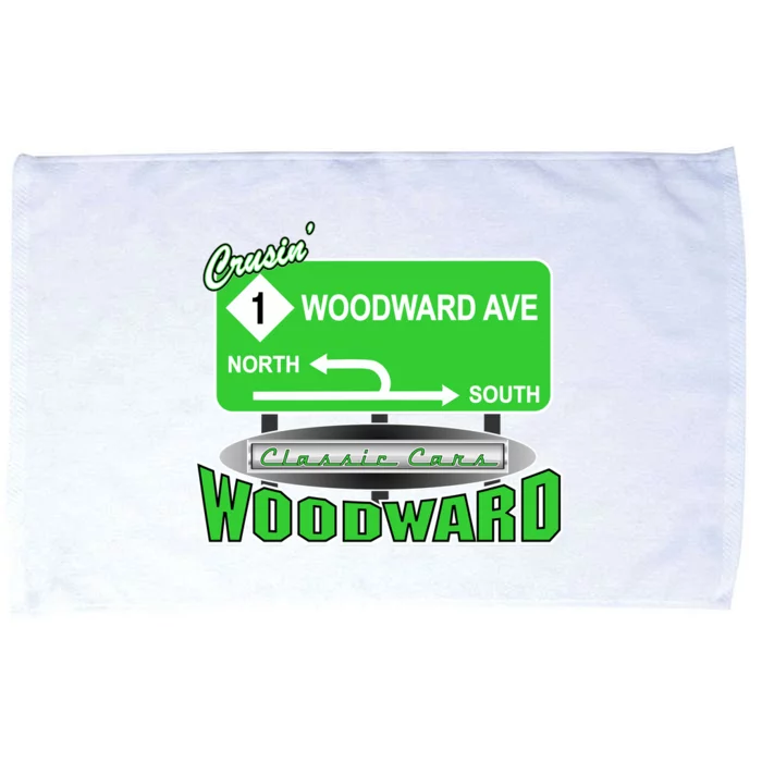 Woodward Ave Street Sign Microfiber Hand Towel