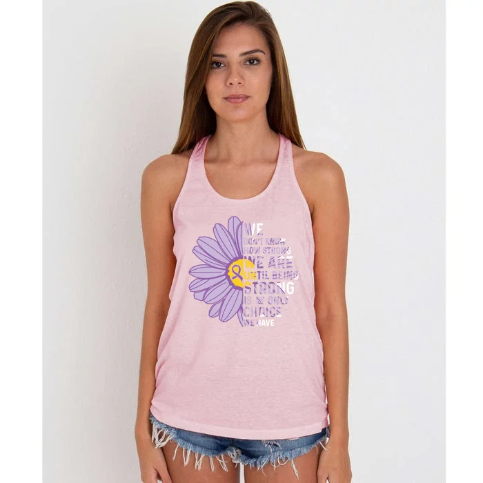 We Are Stronggift Crohns And Colitis Awareness Item Gift Women's Knotted Racerback Tank