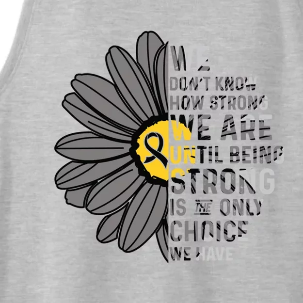 We Are Strongmeaningful Gift Melanoma Cancer Support Ribbon Gift Ladies Tri-Blend Wicking Tank