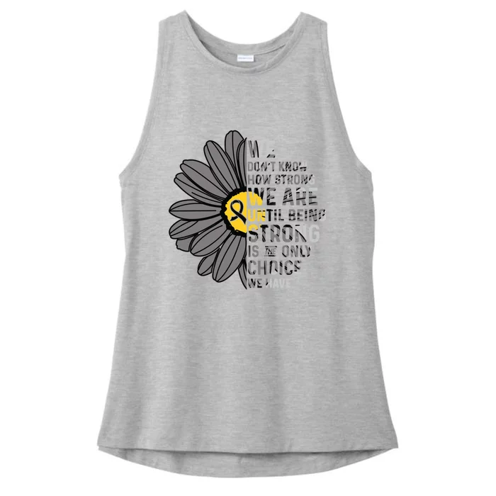 We Are Strongmeaningful Gift Melanoma Cancer Support Ribbon Gift Ladies Tri-Blend Wicking Tank