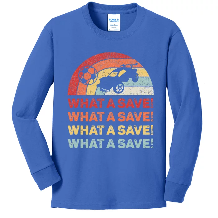 What A Save Rocket Soccer Car League Kids Long Sleeve Shirt