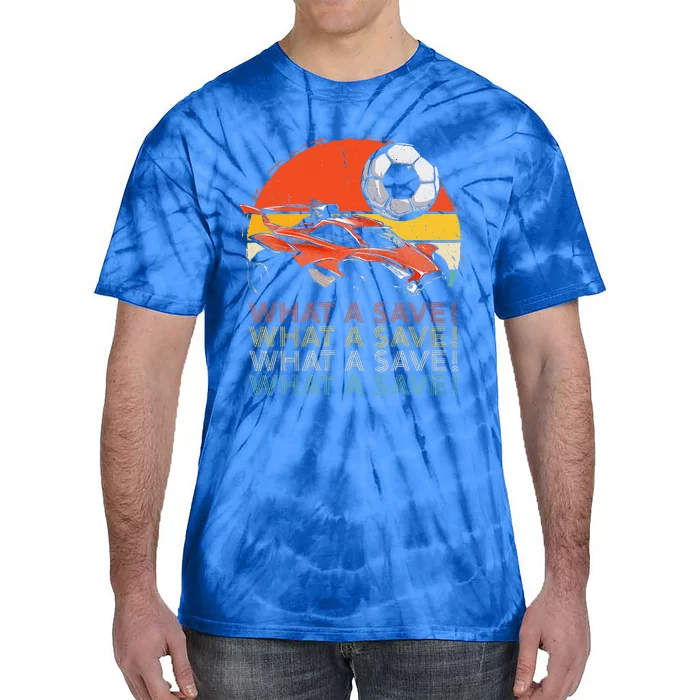 What A Save Retro Rocket Soccer Car Tie-Dye T-Shirt