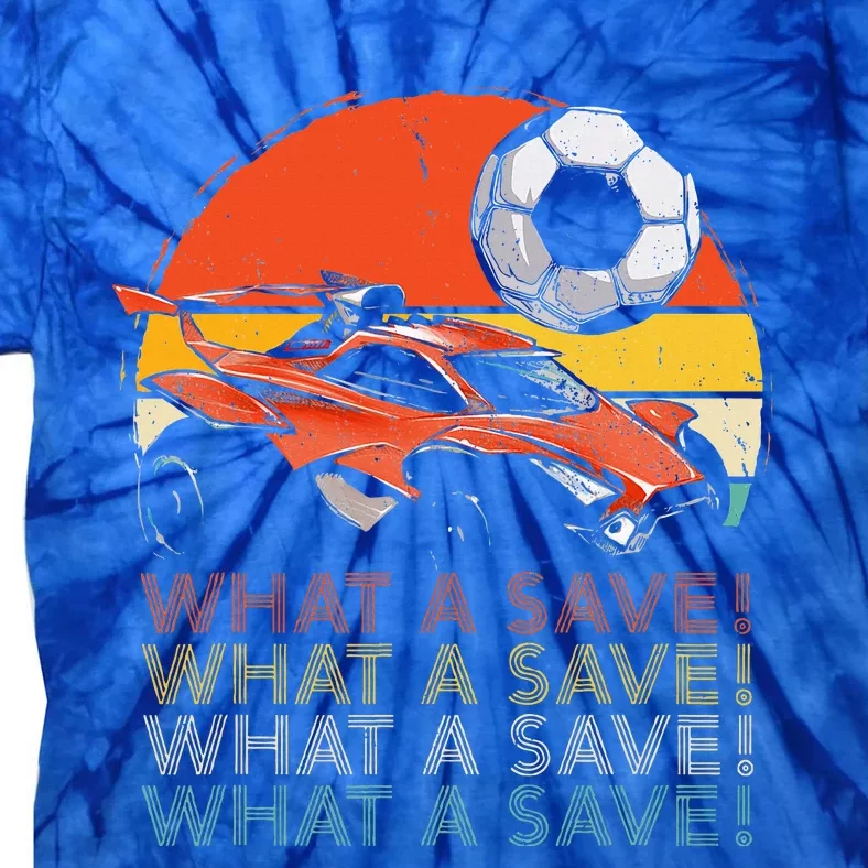 What A Save Retro Rocket Soccer Car Tie-Dye T-Shirt